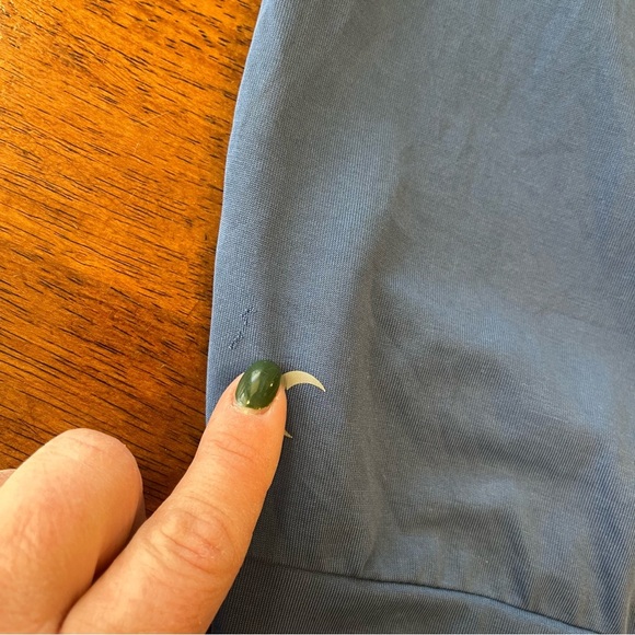 Blue women’s zyia twist front crop top t shirt reversible size medium - Picture 2 of 10